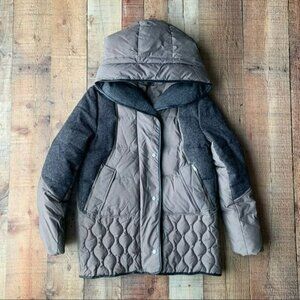 EnC women’s wool blend winter puffer coat in gray